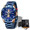 Reloj de cuarzo extranjero LIGE multifunción impermeable
