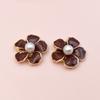 Gota Perla Multicolor Flor de Cinco Pétalos Accesorios para Funda de Teléfono Móvil DIY Flor de Aleación Accesorios para Bolsa Hecho a Mano Accesorios para el Cabello Abanico Redondo