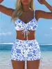 2027 Comercio Exterior Transfronterizo Europa y América Bikini de Dos Piezas con Tirantes Estampado Multiestilo Sexy para Mujer Traje de Baño de Verano