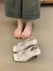 Sandalias de tacón alto con puntera cuadrada, lazo de lunares estilo francés para mujer, nuevo modelo de verano 2026, puntera abierta, tira en el tobillo, tacones de aguja