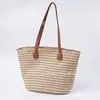 Bolsa Tote Novo Estilo 2026, Bolsa Grande de Palha Trançada, Bolsa Feita à Mão, Bolsa de Ombro/Axila, Bolsa Feminina Listrada Fashion