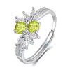 Anillo Natural SPAR de Plata de Ley s925 para Mujer Ajustable Sin Color Caperucita Roja Explosiones Avanzadas Exclusivo Transfronterizo