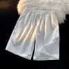 Shorts Casuais Largos Retos Estilo Rua Japonês de Verão para Mulheres, Shorts Finos de Cinco Pontos Unissex para Homens