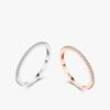 Plata de Ley S925 Moda Coreana Oro Rosa Fila Sencilla Diamante Simple Anillo de Cola Pequeños Productos para Mujer Explosiones Transfronterizas Venta al por Mayor