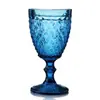Copa de vidrio transparente nueva tamaño pequeño Verde Patrón de copa de vino de vidrio europea y americana simple para el hogar color en relieve