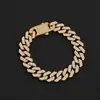 Pulsera Cruzada de Acero Inoxidable Hip Hop Europeo y Americano para Hombre Doble Fila de Circonita de Alta Calidad Cadena Cubana Joyería Urbana de Moda Personalizada