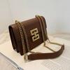 2022 Verão Novo Shoulder Bag Small Square Bag Moda Cadeia Retro Lock Trendy Crossbody Bag