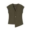 Exportación Transfronteriza Ropa de Mujer Estilo Europeo y Americano Moda de Verano Cuello en V Top Chaleco de un Botón + Pantalón de Traje Pantalón Casual Traje