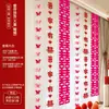 Layout de quarto de casamento terno cerimônia de casamento cortina de borboleta tridimensional pingente quarto casa nova teto flor de puxar decoração longa feliz