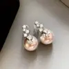 Pendientes de Plata 925 con Cierre de Aguja Marca S Perla Rosa Aurora Morado para Mujer Nuevo Estilo 2026 Pendientes Elegantes de Lujo Ligero de Gama Alta