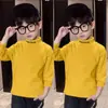 Y2322 # Camiseta Térmica de Segunda Pele para Meninos Outono e Inverno Nova Camiseta de Manga Longa Infantil Gola Alta Meio Espessada Quente