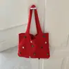 Estilo Bosque Literario y Artístico Estilo Perezoso Bolso Tejido Calado Nuevo Moda Otoño Bolso de Hombro Tejido a Mano Bolso Tote