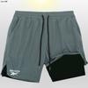 Shorts de doble capa estampados en 2D transfronterizos para hombre, de verano, talla europea, para fitness, deportes, entrenamiento, secado rápido, jogging, malla