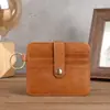 12224 Porta-Cartões de Couro com Fivela de Cera de Óleo Vintage para Homens, Carteira de Couro Multifuncional para Moedas para Mulheres, Estojo de Couro para Carteira de Motorista