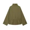 Comercio Exterior Transfronterizo Otoño Nuevo Ropa para Mujer Estilo Europeo de Gama Alta Versátil Holgada Manga Larga Cuello Alto Parka Chaqueta Abrigo