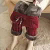 Pantalones casuales para mujer Angla rojos, talla grande, corte holgado, estilo nuevo otoño e invierno 2024, forro polar, engrosados, con puño