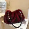 Bolsa de Felpa 2026 Estilo Nuevo Color Degradado Lindo Bolso de Hombro con Cadena de Gama Alta para Mujer Bolso Cruzado de Gran Capacidad para Mujer