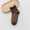 Calcetines Jk con Volantes para Mujer, de Media Pantorrilla, Primavera y Verano, Blancos, Mocasines, Calcetines Cortos, Estilo Japonés, Zapatos Pequeños de Cuero, Calcetines Negros Holgados