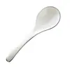 Cuchara de Hueso Blanco Puro Porcelana Venta al por Mayor Línea Negra Mango Largo Cabeza Grande Cuchara para Sopa Cuchara para Lonchera Hogar Restaurante Hotel Vajilla Comercial