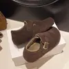 Otoño/Invierno 2026 Nuevo Estilo Felpa Gruesa Suela Suave Slip-on Zapatos Perezosos Retro Birkenstock Cálidos Casuales Zapatos Individuales