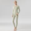 Conjunto de Ropa Interior Térmica de Manga Larga para Mujer Otoño e Invierno Hecho de Terciopelo Alemán, Cachemir, Antibacteriano, Forrado de Felpa y Engrosado