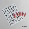 Pegatinas para Uñas con Moño 3D Estéreo Cinta Corbata de Moño Francesa Blanco y Negro Rosa Azul Pegatinas para Uñas Decoraciones DIY