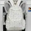 Mochila Nueva Estilo Ins Simple de Gran Capacidad Mochila con Diseño de Lunares y Moño Versátil Bolso Escolar de Nicho para Mujer