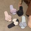 Zapatillas Planas con Estampado Estilo Ins Coreano y Moño para Verano para Casa Zapatillas de Suela Suave para Uso Exterior Sandalias Antideslizantes