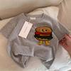 Camiseta de Manga Corta Linlinma para Niños 2026 Verano Estilo Japonés 3D Papas Fritas y Hamburguesa para Niños y Niñas, Top Moderno para Niños Pequeños