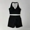 Conjunto de yoga con sensación de segunda piel y almohadillas en el pecho, ropa interior deportiva a prueba de impactos para correr y fitness, shorts deportivos de Pilates, hermoso conjunto deportivo de espalda para mujer