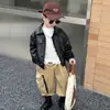 Chaqueta de Motorista para Niños Chaqueta de Cuero Prenda Exterior Superior 2026 Otoño Nuevo Estilo Moda Infantil Elegante Niños Pequeños Ropa Infantil de Moda