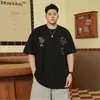 Marca da Moda Roupas Masculinas Plus Size Verão 2026 Novo Estilo Camiseta Falsa de Duas Peças Manga Curta para Homens, Caimento Solto, Gola Redonda, Meia Manga 100% Algodão