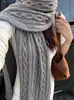 Dinero Propio del Propietario ~ Incluye Bufanda Grande de Hilo Retorcido 10% Lana para Mujer, Nueva Bufanda Versátil de Punto de Cadena para Otoño e Invierno para Hombres y Mujeres