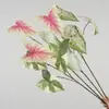 Hojas artificiales de cala, hojas de lluvia de primavera, decoración de salón de bodas, arreglos florales, flores de seda, plantas verdes, hojas, paisajismo de centros comerciales, arte floral con temática de bosque