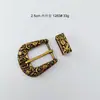 Hebilla de Pin para Mujer Dh Tangcao Flower de 2.5 cm de Aleación de Zinc Estilo Étnico Tallado Estéreo Juego de Dos Piezas de Hebilla de Cinturón con Patrón Mongol