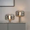 Nova luminária de mesa pequena de vidro pós-moderna simples para sala de estar, modelo de arte criativa nórdica para sala de modelo, quarto, abajur de mesa de cabeceira