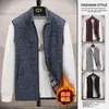 Comércio Exterior Transfronteiriço Amazon Masculino Casual de Negócios Pai Jovem Colete de Tricô Sem Mangas Casaco Suéter com Forro de Fleece