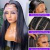 Pelucas superventas de Amazon, pelucas de fibra química con encaje frontal para mujeres europeas y americanas, cabello largo y liso negro, venta directa de fábrica en stock