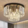 Lámpara de techo de cristal de lujo ligero estilo italiano para balcón de sala de estar, lámpara de cristal moderna minimalista para dormitorio y estudio