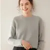 Novedad Otoño e Invierno Tejidos de Cachemir para Mujer Cuello Redondo Cachemir Espesado de Punto Aspecto Delgado Holgado Punto de Lana Básico Simple