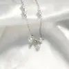Collar de Lazo para Mujer, Estilo de Nicho de Alta Gama con Diseño Hueco Tachonado de Diamantes, Colgante de Borla de Moda Versátil Creativo