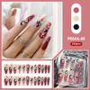 Esmalte de uñas exclusivo transfronterizo Parche de uña postiza de cuadros con pedrería Día de San Valentín ventas directas de fábrica de esmalte de uñas