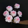Simulación de flores rosas para bodas, hoteles, techos, banquetes, guías de ruta, hileras de flores, rosas, hortensias, flores falsas.