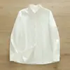 Camisa Feminina de Manga Longa com Forro de Lã para Outono e Inverno, Engrossada e Quente, Estilo Artístico e Fresco com Gola Yuanbao Simples e Versátil