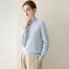 ¡Estilo elegante y maduro! Suéter de cachemira de una sola pieza sin costuras con cuello redondo para mujer, suéter base de punto adelgazante para otoño e invierno