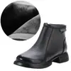 Botines retro y elegantes para mujer, colección de invierno 2026, con cordones, suelas antideslizantes, forro suave de algodón para abrigar y un diseño de cuero a la moda