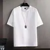 Fabricante Directo Nuevo de Verano para Hombre Camiseta de Manga Corta Holgada de Seda de Hielo Marca de Moda Holgada Versátil Ropa Casual