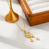 Comercio exterior transfronterizo simple moda titanio acero collar mujeres no se desvanece lujo todo combina personalidad estilo coreano cadena clavícula joyería