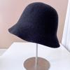 Chapéu de malha de lã australiana lisa estilo japonês feminino outono e inverno quente imitação de feltro chapéu de balde simples cor sólida chapéu de bacia nude