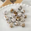 Color sólido degradado acrílico flor de cinco pétalos cuentas sueltas accesorios para joyería DIY cadena de teléfono colgante de bolsa kit de material para abalorios de agujero grande